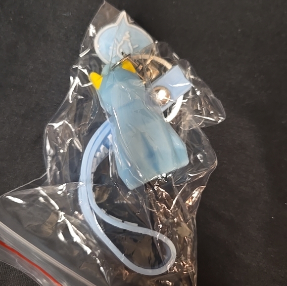 Blue Printed Backpack 10" Wide 15" Tall Double Secure Straps & Pockets - Picture 15 of 16